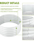 Two Pack Round Galvanized Raised Garden Bed Kit 3 By 3 By 1.5 Feet Open Bottom Outdoor Planter For Vegetables Herbs And Fruits Cream White Metal Raised Box with product details