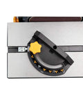 Rugged Belt And Disc Sander Combo For Woodworking with heavy duty miter gauge and adjustable tilt tables shown from top angle