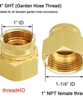 Two Pack Beefy Brass Swivel Pipe Fitting Three Quarters Inch GHT To One Inch NPT Double Female For Garden Hose Threads Rotating Joint Heavy Duty Brass Connector, brass adapter