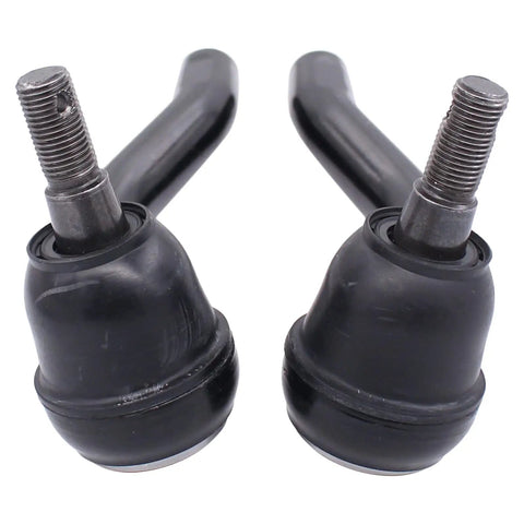 Outer Front Left And Right Steering Tie Rod End For Infiniti And Nissan Cars Direct Fit Replacement For EX35 EX37 G25 G35 G37 M35 M45 M37 M56 Q40 Q50 Q60 Q70 Q70L QX50 And 370Z Heavy Duty Build Easy Install OEM Quality Steering Stability. Black metal tie rod end pair for front suspension.
