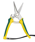 Goat And Sheep Hoof Trimmers Carbon Steel Pruning Shears With Serrated Blade for hooves, yellow and green handle, spring assist