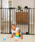 Extra Tall And Wide Pressure Mounted Baby Gate For Doorways, Adjustable 29.75 To 52 Inches Wide And 36 Inches Tall, Graphite Finish