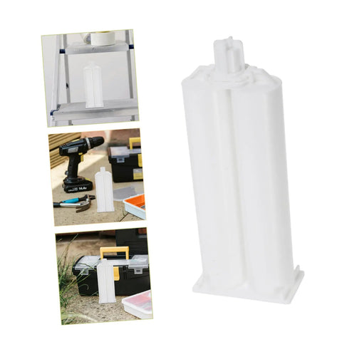 Dual Component Adhesive Dispenser Tubes With Precise Glue Dispensing And Steady Flow Control 50ml Resin Cartridges Portable Plastic Cartridges For Outdoor Repairs And Construction Projects, white plastic cartridge