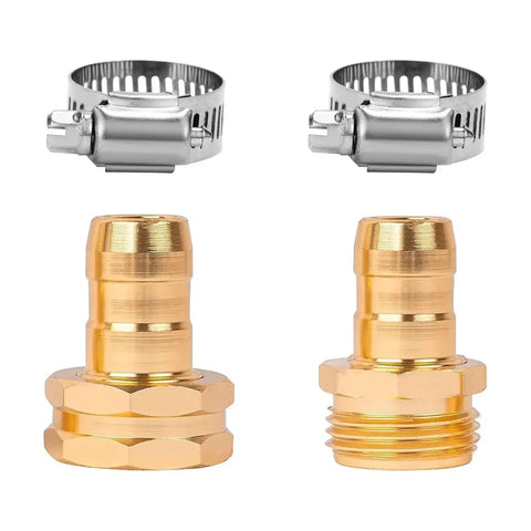 Heavy Duty 4 Pack Aluminum Hose Repair Kit With Clamps For Quick Fix Cracked Garden Hoses, Leaky Water Lines, And Burst Pipes Using Easy Male Female Fitting Connectors That Fit Standard 5/8 In Or 3/4 In Nozzles Perfect For Home Use, aluminum hose connectors and clamps