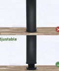 30 Inch Adjustable Metal Desk Legs Set Of Four With Square Mounting Plates Matte Black showing adjustable screw mechanism