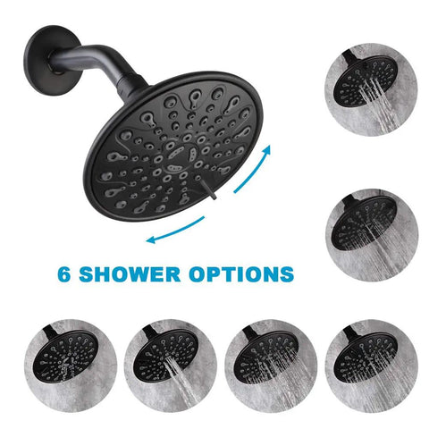 Matte Black 3 Handle Tub And Shower Faucet Set With 6 Spray Shower Head Solid Brass High Flow Waterfall Tub Filler Tub Spout And Trim Kit With Valve Easy Install Bathroom Mixer For A Sleek Upgrade