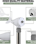 Components of 20kW Wind Turbine Generator Kit With 8 Blades And MPPT Controller, showcasing hollow tail, generator, and connection details.