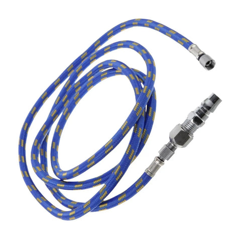 Badass Braided Air Hose Adapter Connector Fitting Fits Spray Gun Tool Kit Flexible PE Material Extension Link 1 8 Meters Length For Air Compressor System Totally Tough Build For Contractors Or Diy Guys Want Pro Flow No Leaks While Painting Walls blue braided hose with metal fittings