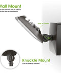 45W Dusk To Dawn LED Flood Light, 5200 Lumen Outdoor Security Light, wall mount side view, 180 degree adjustable knuckle