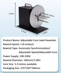 Bi-Directional Label Rewinder Machine Adjustable Width Up To 120Mm Automatic Speed Sync for smooth operation with adjustable core diameter.
