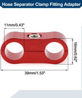 Heavy Duty AN4 Hose Separator Clamps Red Aluminum Alloy Pipe Tube Line Adapter Bracket 4 Pack Universal Car Brake Fuel Line Holders dimensions 39mm x 16mm x 11mm