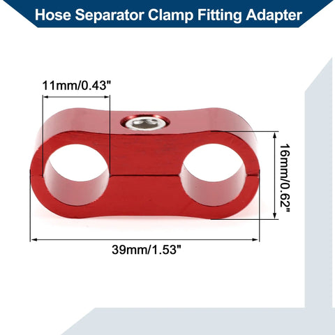 Heavy Duty AN4 Hose Separator Clamps Red Aluminum Alloy Pipe Tube Line Adapter Bracket 4 Pack Universal Car Brake Fuel Line Holders dimensions 39mm x 16mm x 11mm