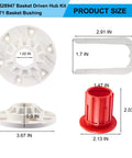 Washer Basket Driven Hub Kit With Bushing Assembly For Whirlpool Maytag Kenmore Washers Replacement W10528947 52719 AP5665171 2684908 Easy Install Ready To Roll, size chart