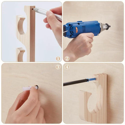 Installation steps for Horizontal Fishing Rod Holders Two Pack For Garage Or Ceiling Mounts In Antique White Bamboo Construction.