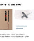 10 Pack Black Cabinet Knobs With Single Hole T Bar Pulls packaging and components shown including screws and knobs.