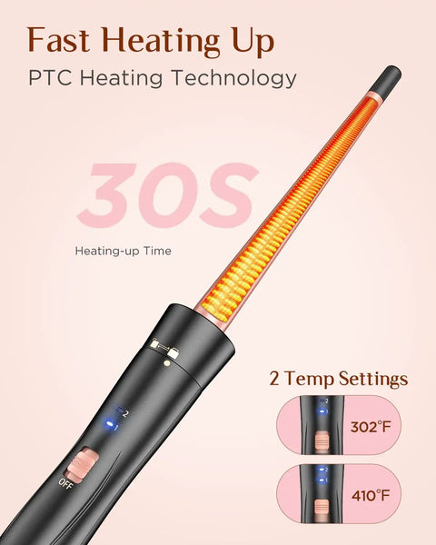 5 In 1 Curling Iron Set With Flat Iron, Triple Barrel Waver, Tapered Wand, And Two Curling Irons 0.35 To 1.25 Inches, Fast Heat With 2 Temperature Settings, Rose Gold Finish