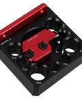 Precision Aluminum Alloy Dowel Maker Jig With 8 Holes For Drill And Woodworking Projects Adjustable Router Template Tool viewed from above, displaying eight hole locators.