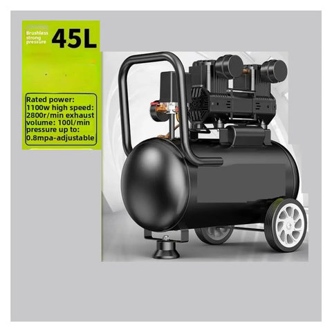 Industrial Grade Silent Air Compressor 220V Oil-Free Unit With 45 Liter Tank Capacity For Quiet Workshop Use High Performance Pneumatic Tool Powerhouse