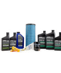 All-In-One General 1000 XP 1000 And RZR Trail S and S 1000 Maintenance Kit With Demand Drive Fluid AGL Fluid PS-4 5W-50 Full Synthetic Oil One Air Filter Genuine OEM Part 2830544 displayed with bottles and filters