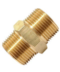 Brass NPT Hex Nipple Male Pipe Adapter 1 Inch By 1 Inch Thread Outer Diameter 1.25 Inches For Connecting Two NPT Female Pipes