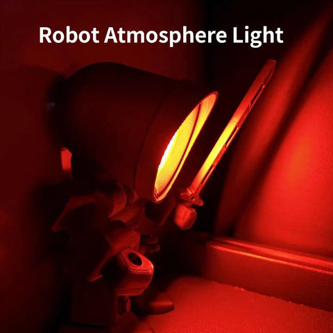 Recessed Light - 5V RGB LED Ultra Thin Lamp, Indoor Outdoor Decoration, robot figurine with red LED light.