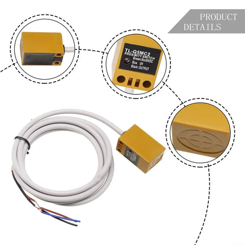 Rock Solid Inductive Proximity Switch Sensor TL Q5MC2 NPN Normally Closed 5mm Sensing Range DC 12 To 24V with cable