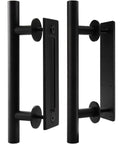 2 Pack Sliding Barn Door Handle Set Carbon Steel Pull And Flush Hardware 12 Inch Heavy Duty Rustic Two Side Design
