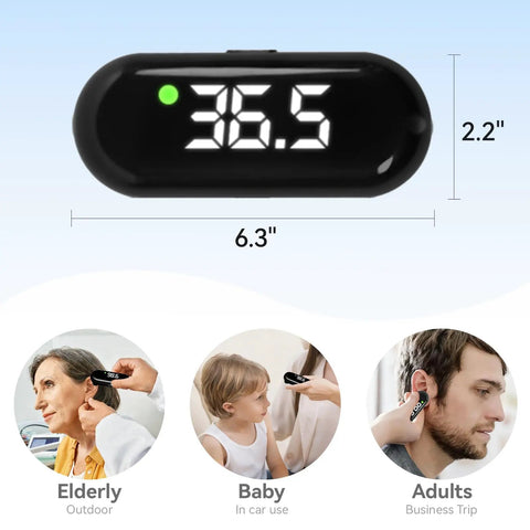 Must Have Infrared Forehead Thermometer for Adults and Kids, Rechargeable Portable Digital Thermometer with Fever Alarm and LCD Backlit Display, Ultra Fast 1 Second Readings, One Button Operation, Safe Accurate Readouts, Black, 6.3 x 2.2 in