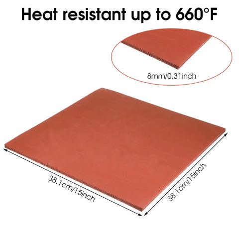 15 X 15 Inch Silicone Heat Press Pad 0.3 Inch Thick Flat Transfer Cushion heat resistant up to 660°F, nonstick silicone pad