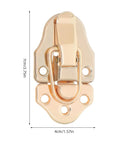 Six Golden Metal Toggle Latches For Vintage Wood Boxes Tool Cases And Suitcases, 7cm gold retro hasp latch with fastening loop.