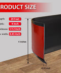 Top Notch Vinyl Wall Base Molding Four Inch Wide Peel And Stick Self Adhesive Rubber Floor Trim 20 feet length and 4 inches wide