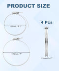 Four Pack Adjustable Hose Clamps 6.1 To 7 Inch 304 Stainless Steel Worm Gear product size illustration