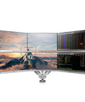 Full Motion Six Arm TV Mount Secures 10 To 24 Inch LCD LED Screens With Slick Gas Springs Built In USB Charging And Audio Jacks Fully Loaded Everyday Gear with four mounted screens.