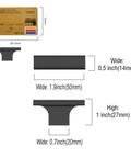 Diagram showing dimensions of Matte Black Cabinet Knobs 2 Inch 50mm 10 Pack Single Hole Kitchen Cabinet Pulls Drawer Knobs Easy To Install