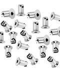 7/16 Inch Stainless Steel Quarter Turn Dzus Button Fasteners Point Five Inch Grip featuring tough chrome finish in a pack.