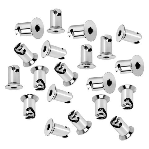7/16 Inch Stainless Steel Quarter Turn Dzus Button Fasteners Point Five Inch Grip featuring tough chrome finish in a pack.