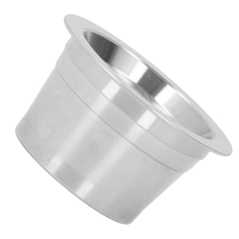 Heavy Duty Reusable Coffee Pods With Double Stainless Steel Filters For Tchibo Machines, stainless steel coffee pod side view.
