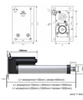 Boost Your Project With This Straight Up Slick Electric Linear Actuator Featuring A Built In Photoelectric Sensor And Kickin Dc Motor For Effortless 100Mm To 500Mm Travel Range, detailed size and technical drawing.