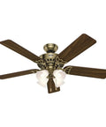 Studio Series 52-Inch Indoor Ceiling Fan With New Bronze Finish, Lit LED Light Kit, Pull Chains, and Reversible WhisperWind Motor