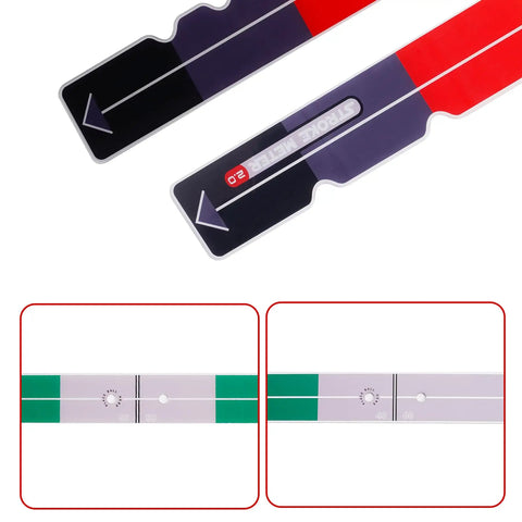 2 Pack Golf Putting Ruler And Stroke Meter 2.0 Training Aid With Color Coded Guides For Precise Distance Control And Smooth Putt Like A Boss Master Your Putt Consistency On The Green Everyday Practice Tool For Serious Players, white plastic