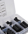 Durable Nylon Round Spacers And Black ABS Washers Assortment Kit For Electrical Screws Switch Receptacle Lightweight Insulation Prevents Deformation And Short Circuits Ideal For Home DIY And Pro Electrical Projects, 8mm and 20mm in box