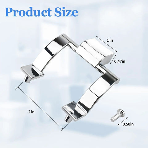 Badass 2 Pack Chrome Towel Bar Brackets For Shower And Tub Enclosure With Hardcore Zinc Alloy Design, 2in size.