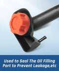 Close-up of Volvo Big Rig Oil Filler Cap for 9700 VHD VNL VNM Trucks 2007 to 2015 Replacement Part with orange cap