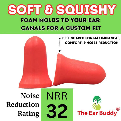 Premium Soft Foam Ear Plugs For Sleeping So You Can Sleep Better And Hearing Protection, 32 dB NRR, 50 Pairs, Ideal For Shooting Range, Concerts, Travel, Work, Snoring, And Loud Environments