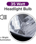 35 watt bulb detail of 12 Volt Black Headlight Assembly Replacement For Baja Mini Bike MB200 With 35 Watt Bulb Included