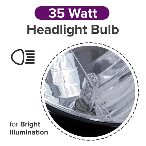 35 watt bulb detail of 12 Volt Black Headlight Assembly Replacement For Baja Mini Bike MB200 With 35 Watt Bulb Included