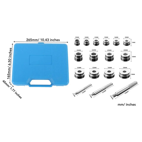 17 Piece Bearing Press Kit With Aluminum Alloy Universal Bearing Race And Seal Driver Includes 14 Double Sided Adapters