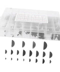 135 Piece Woodruff Key Set For Mechanical Projects M2 To M10 Keyway Kit Carbon Steel Semicircle Keys with clear storage case
