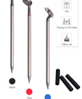 Three golf club pens in black, red, blue with grips, part of Golf Pen Desktop Game For The Office Hilarious Gift For Golf Lovers