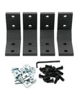 4 Pack Black Corner Brackets For 4040 Aluminum Extrusion 90 Degree Joint Connectors For Standard 8mm Slot Heavy Duty Build